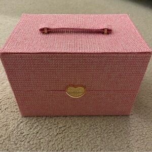 Pink Makeup Box with Gold Accent